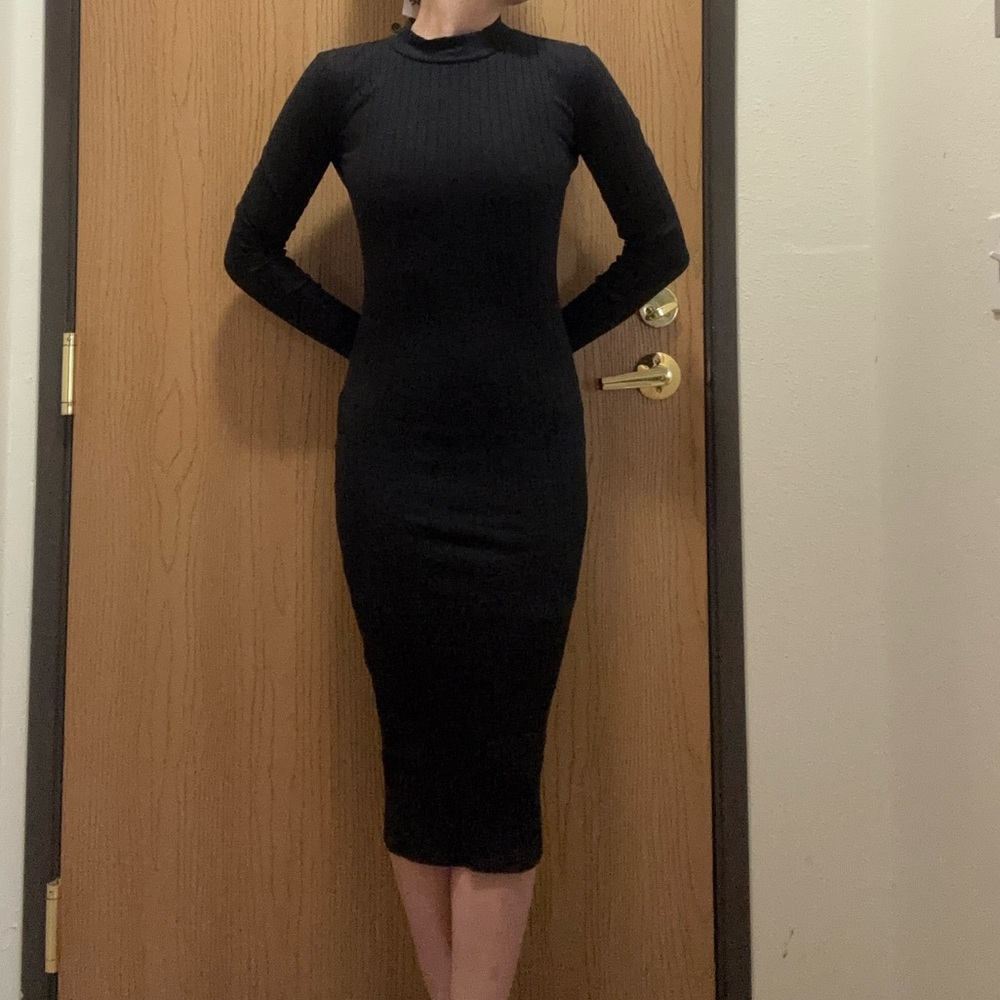 Zara Open Back Ribbed Dress - Picture 3 of 4